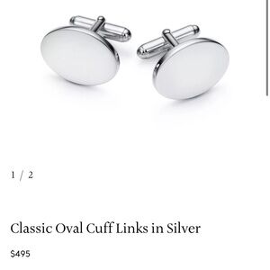 Tiffany & Co. Silver Oval Cuff Links